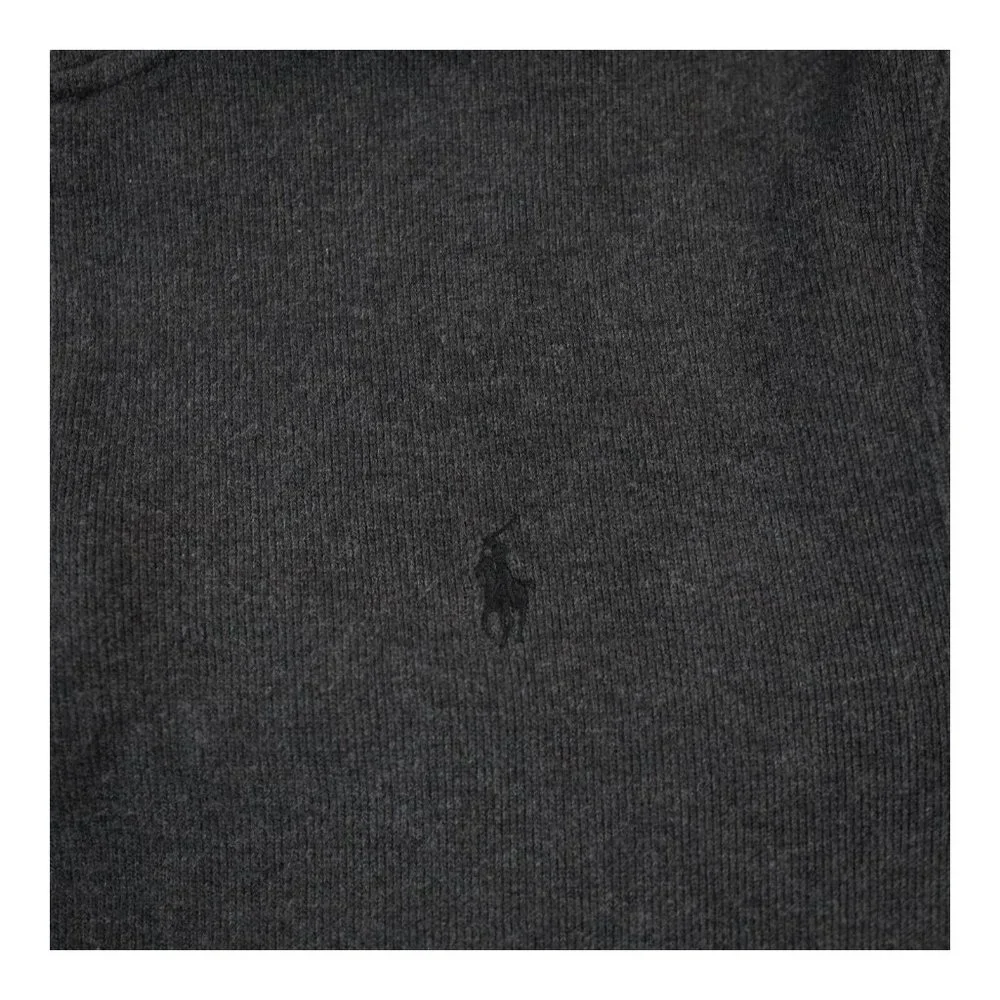 VTG Polo Ralph Lauren Sweater Men's Large Dark Gray Mock Neck‎ Quarter Preppy